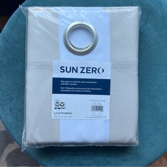 Sun Zero Other - Sun Zero Cream and White Striped Outdoor Curtain Panel (4 available)